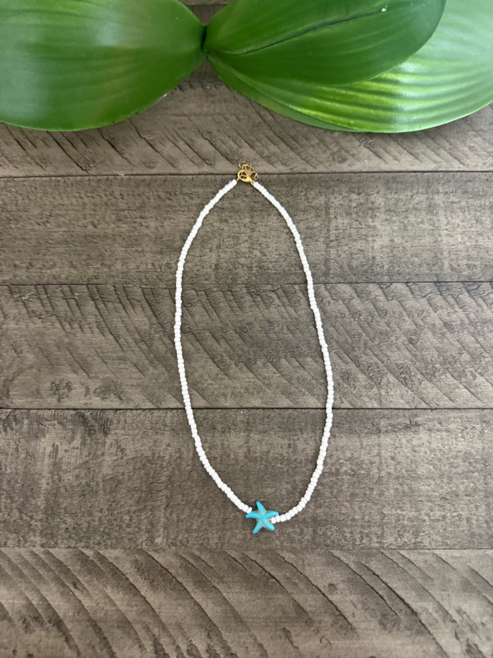 Beach Star Turquoise Pendant Beaded Necklace - Women Jewelry